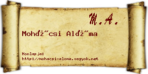 Mohácsi Alóma névjegykártya